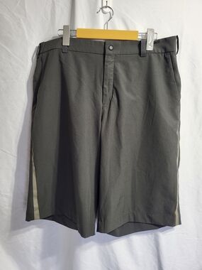 Nike Gray Flat Front Men's Shorts with Side Stripe, Side 34